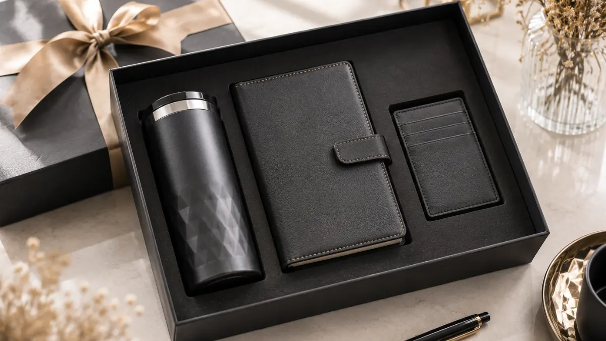 Paket bundling souvenir kantor eksklusif berisi tumbler agenda dan card holder