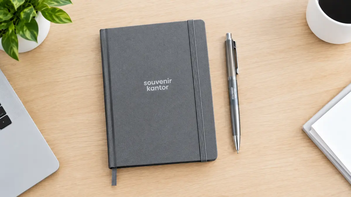 Paket souvenir workshop Palembang isi notebook dan pulpen