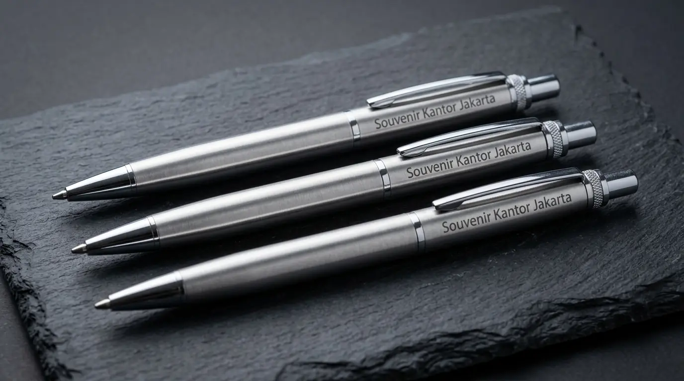 Pulpen souvenir kantor bahan plastik warna warni untuk seminar kit