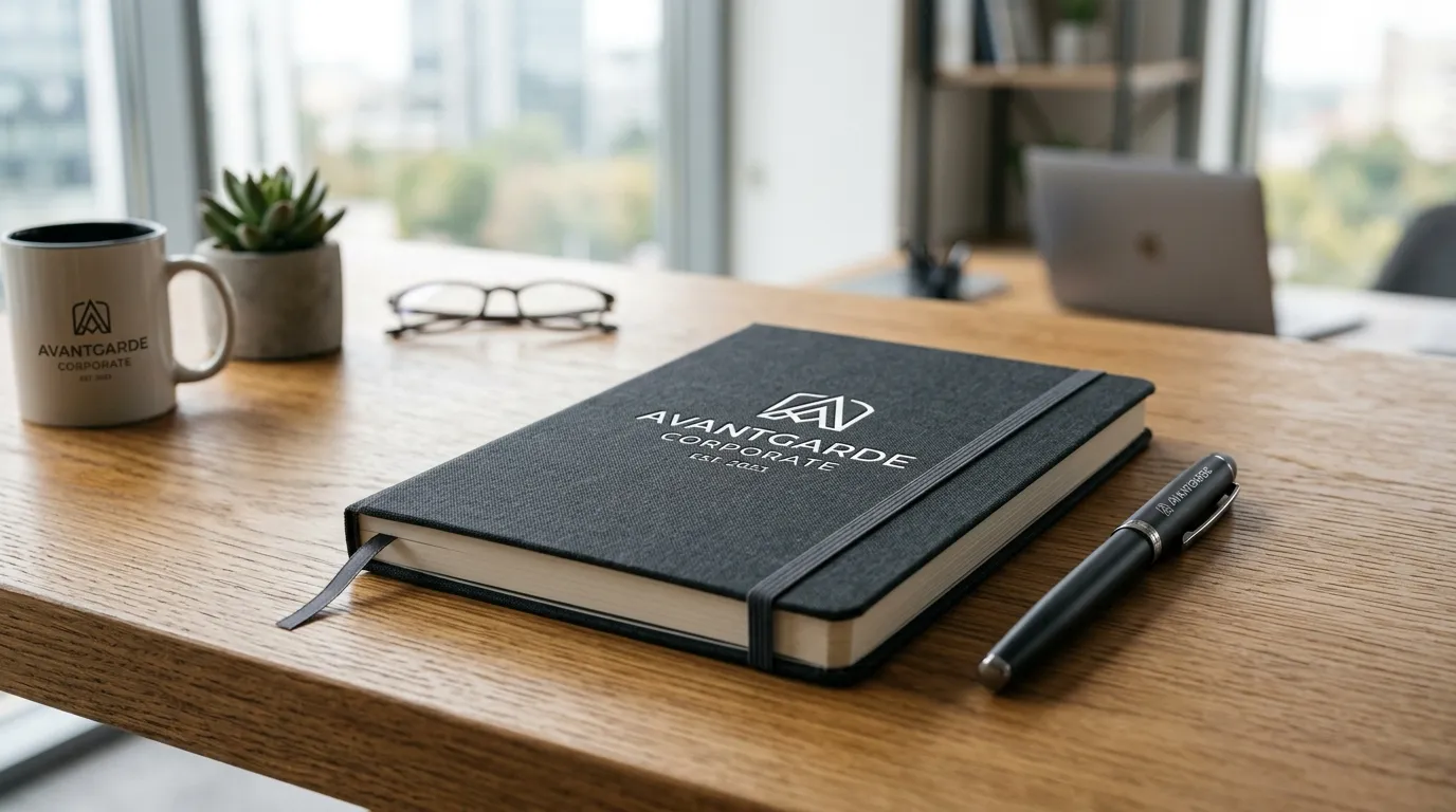 Koleksi merchandise kantor custom logo perusahaan